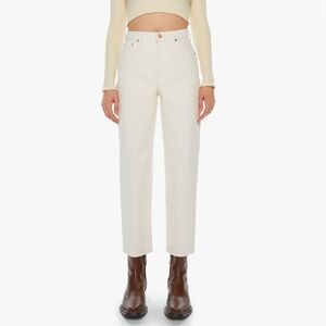 MOTHER DENIM SNACKS! HIGH-WAIST DOUBLE STACK NATURAL ANKLE JEAN size 31